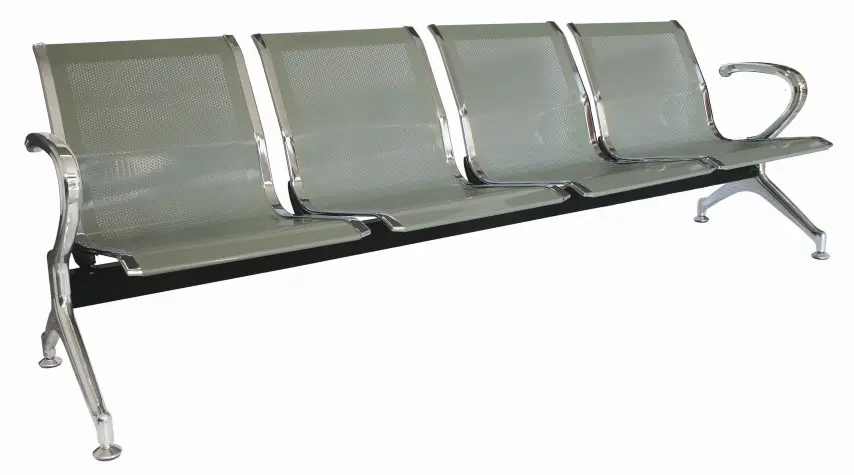 OHR-2800-4Pcr - BANCA VISITA IVY 4 PLAZAS CROMADA TIPO AEROPUERTO