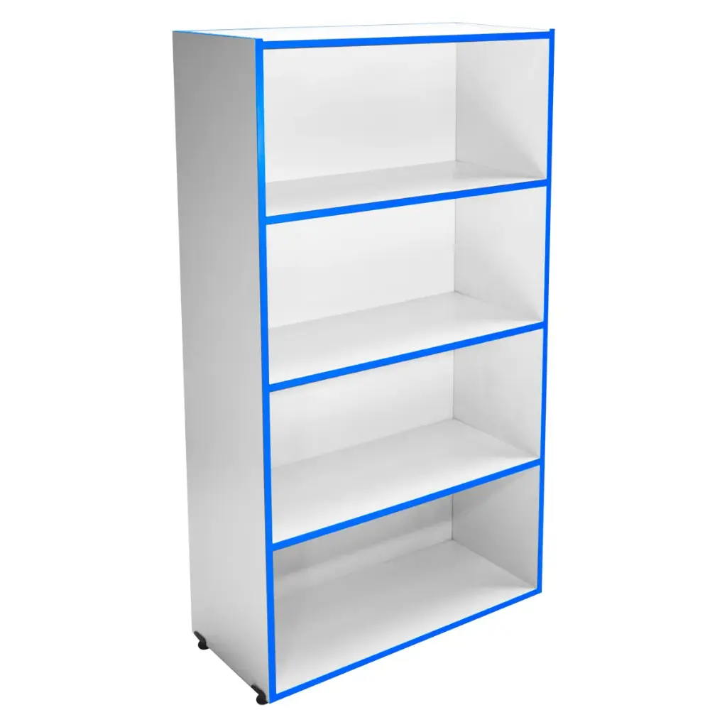 OSK-89 - LIBRERO ORGANIZADOR MELAMINA DE 3 ENTREPAÑOS 70X30X120 CON CANTOS DE COLOR 