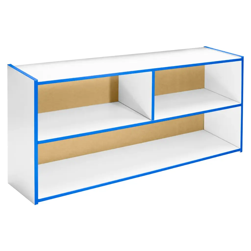 OSK-90 - LIBRERO ORGANIZADOR 3 ESPACIOS HORIZONTAL MELAMINA 16 MM 120X30X60 CANTOS DE COLOR