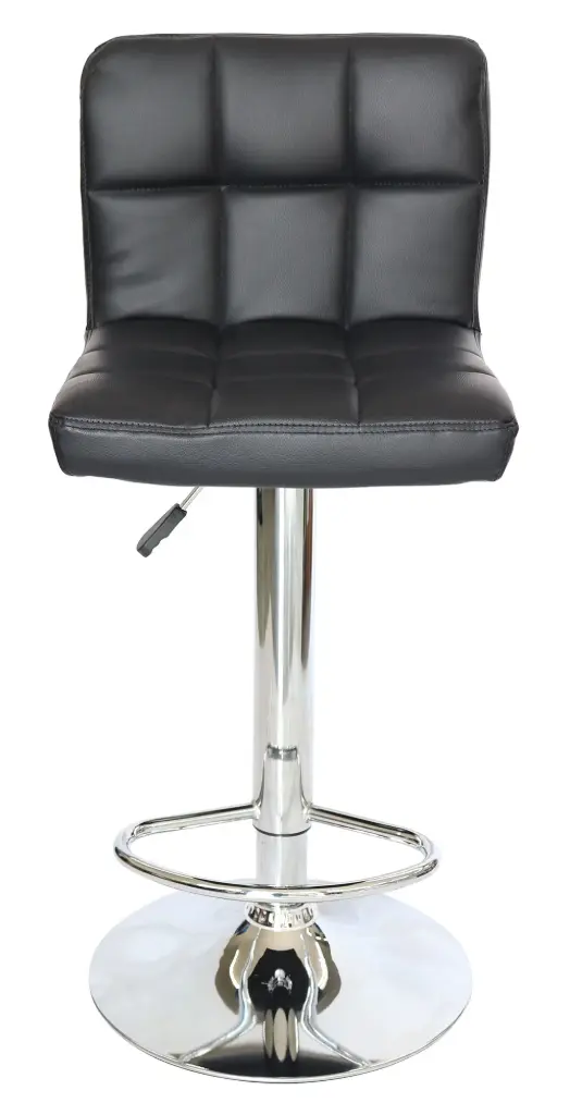 BYR-BA-57a - BANCO BISTRO TAPIZADO VINIPIEL CON PISTON NEUMATICO, BASE CROMADA