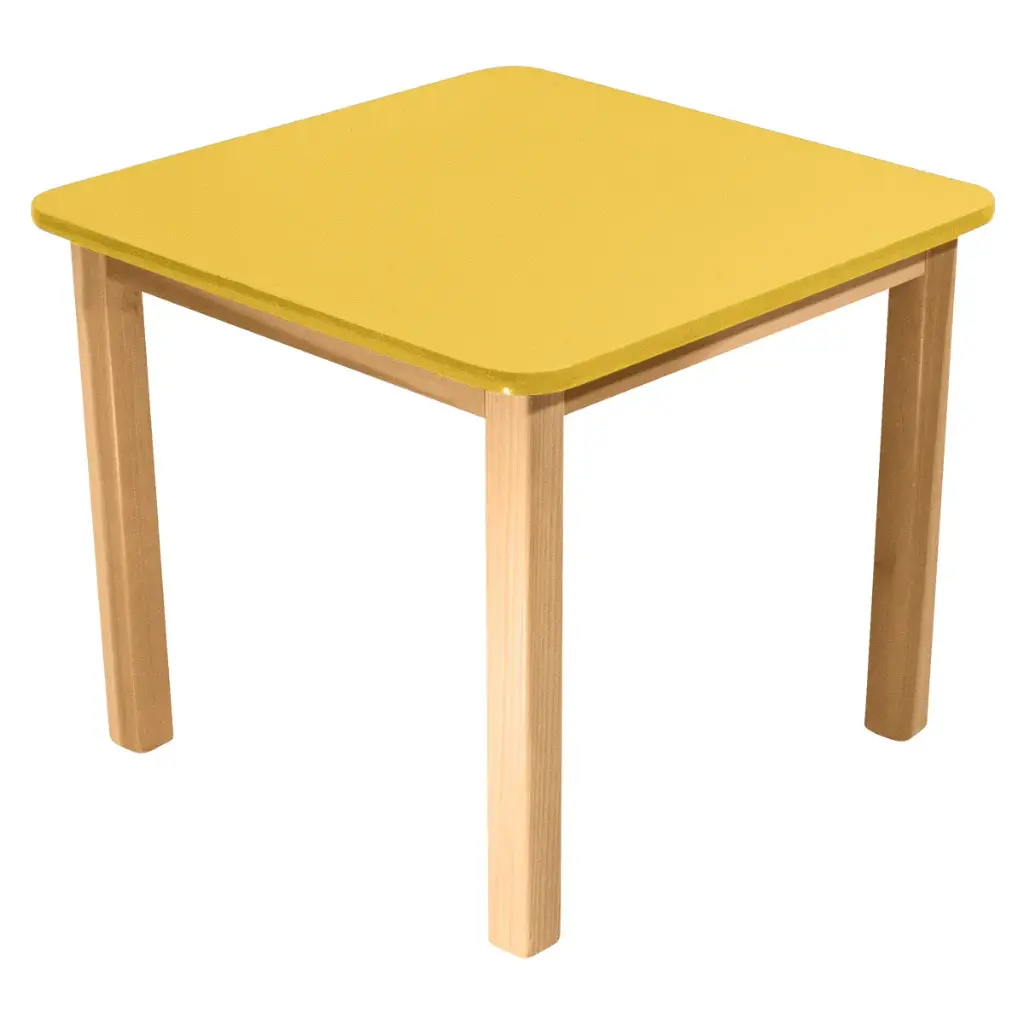 OSK-83 - MESA KINDER CUADRADA CUBIERTA MELAMINA 16 MM, ESTRUCT. DE PINO 60X60X50