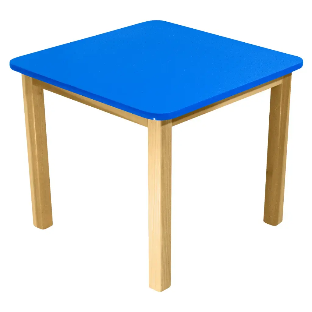 OSK-83 - MESA KINDER CUADRADA CUBIERTA MELAMINA 16 MM, ESTRUCT. DE PINO 60X60X50