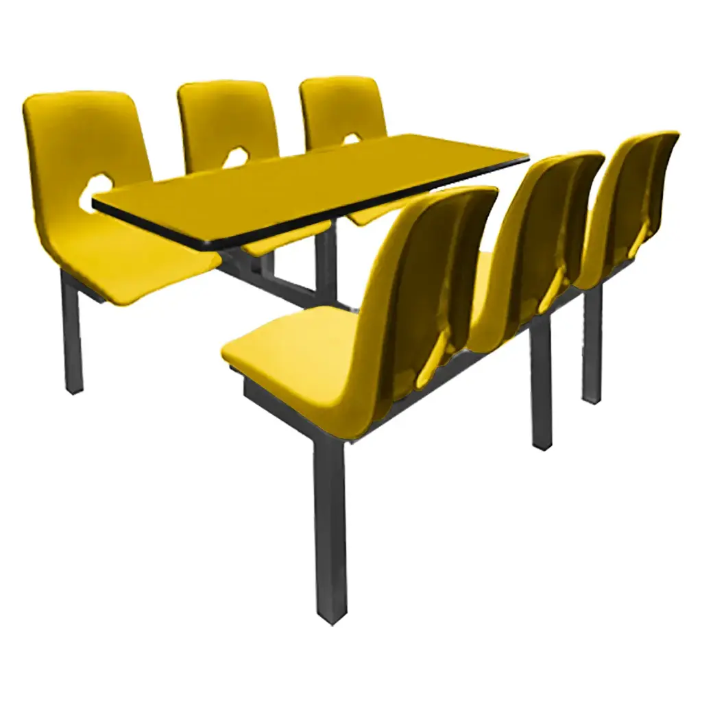 OSN-171B - MESA PICNIC RECTANGULAR CONCHA 6 PLAZAS FORMAICA CON ASIENTO Y RESPALDO EN POLIPROPILENO