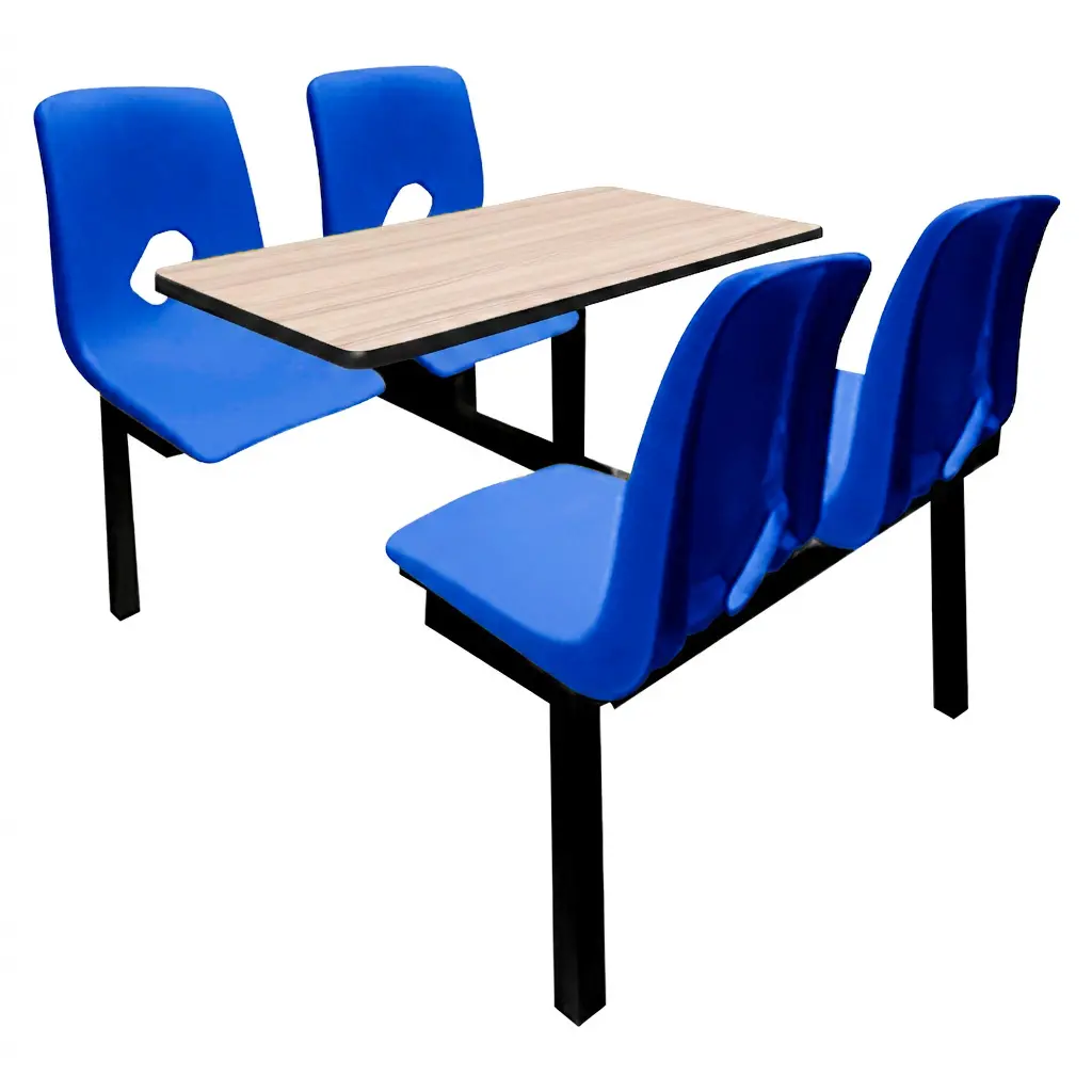 OSN-170 - MESA PICNIC RECTANGULAR CONCHA 4 PLAZAS MELAMINA CON ASIENTO Y RESPALDO EN POLIPROPILENO