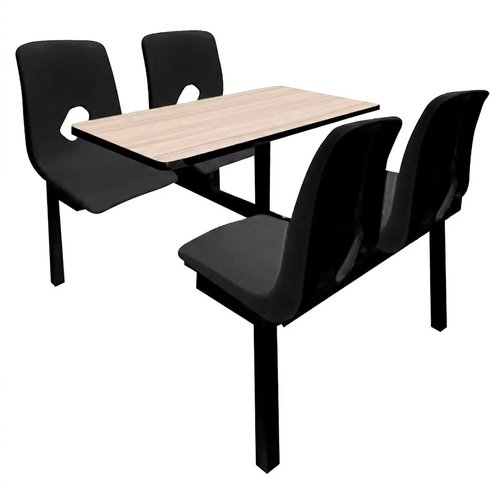 OSN-170 - MESA PICNIC RECTANGULAR CONCHA 4 PLAZAS MELAMINA CON ASIENTO Y RESPALDO EN POLIPROPILENO