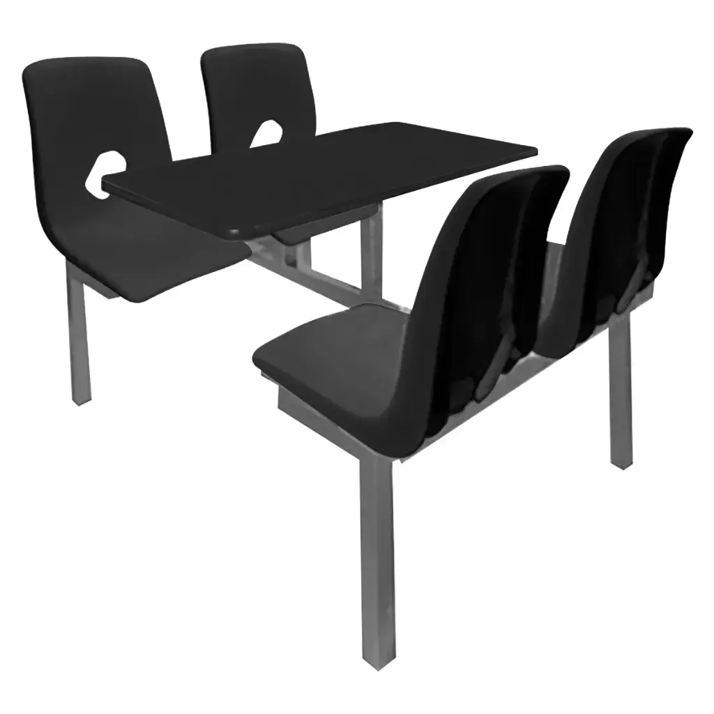 OSN-170 - MESA PICNIC RECTANGULAR CONCHA 4 PLAZAS MELAMINA CON ASIENTO Y RESPALDO EN POLIPROPILENO