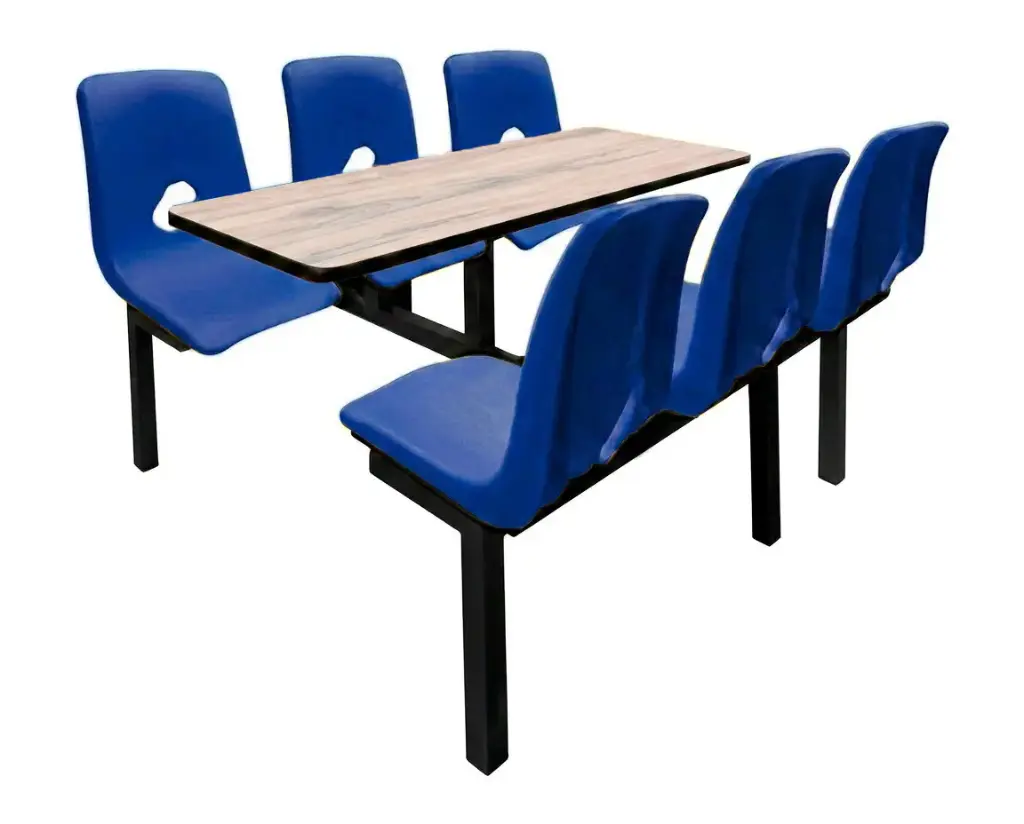 OSN-171 - MESA PICNIC RECTANGULAR CONCHA 6 PLAZAS MELAMINA CON ASIENTO Y RESPALDO EN POLIPROPILENO