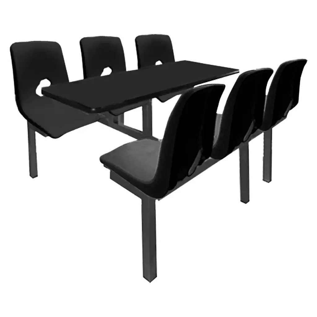 OSN-171 - MESA PICNIC RECTANGULAR CONCHA 6 PLAZAS MELAMINA CON ASIENTO Y RESPALDO EN POLIPROPILENO