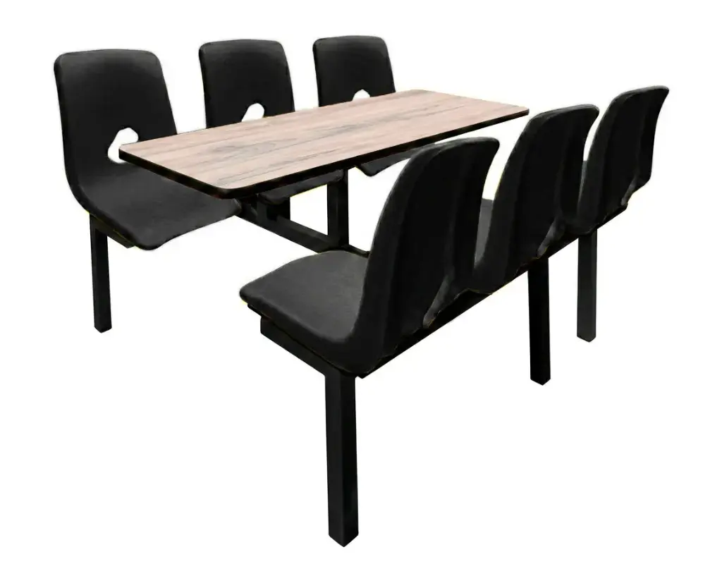 OSN-171 - MESA PICNIC RECTANGULAR CONCHA 6 PLAZAS MELAMINA CON ASIENTO Y RESPALDO EN POLIPROPILENO