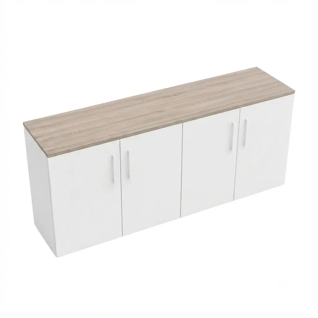 EST - 7044 - CREDENZA CLICK CON 4 PUERTAS Y ENTREPAÑO MEDIO