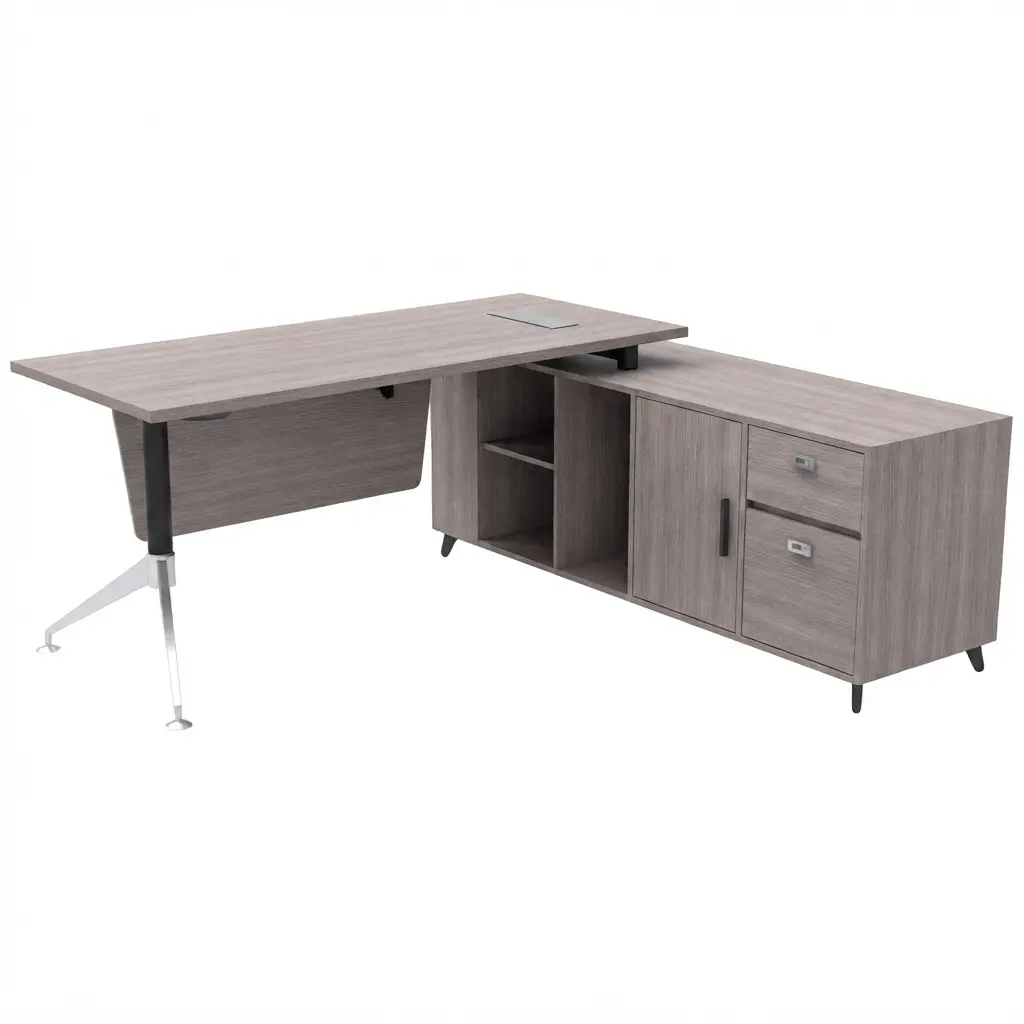 GER - AKT180 - ESCRITORIO LERIDA CON LATERAL 180X180X75