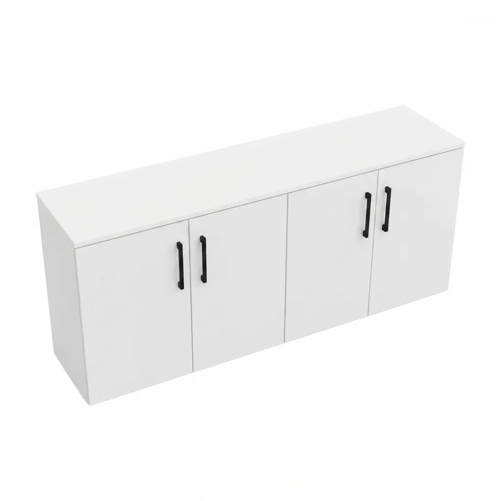 EST-7044 - CREDENZA CLICK CON 4 PUERTAS Y ENTREPAÑO MEDIO