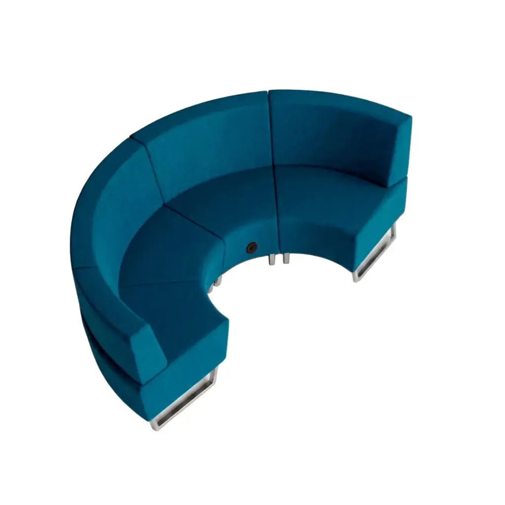 ITA- SILLON MODULAR CURVO CON RESPALDO Y CONEXIÓN