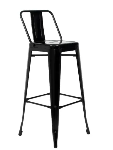 BANCO BOLTON ALTO CON RESPALDO BAJO, TODO METALICO