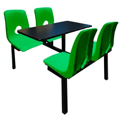 OSN-170 - MESA PICNIC RECTANGULAR CONCHA 4 PLAZAS MELAMINA CON ASIENTO Y RESPALDO EN POLIPROPILENO