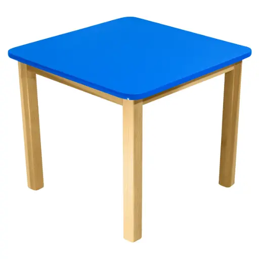 OSK-83 - MESA KINDER CUADRADA CUBIERTA MELAMINA 16 MM, ESTRUCT. DE PINO 60X60X50