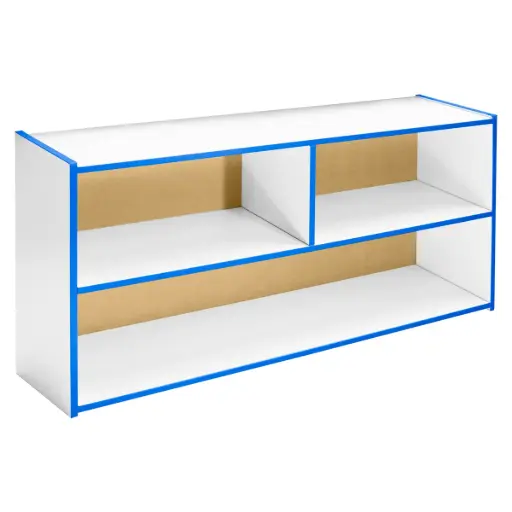 OSK-90 - LIBRERO ORGANIZADOR 3 ESPACIOS HORIZONTAL MELAMINA 16 MM 120X30X60 CANTOS DE COLOR