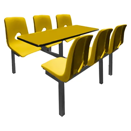 OSN-171B - MESA PICNIC RECTANGULAR CONCHA 6 PLAZAS FORMAICA CON ASIENTO Y RESPALDO EN POLIPROPILENO