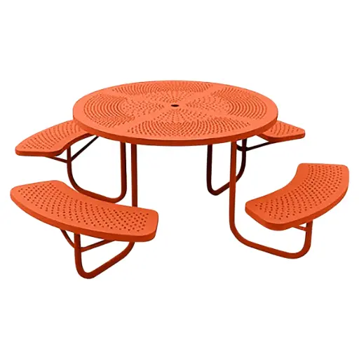 OSN-191 - MESA PICNIC CIRCULAR LAMINA PERFORADA