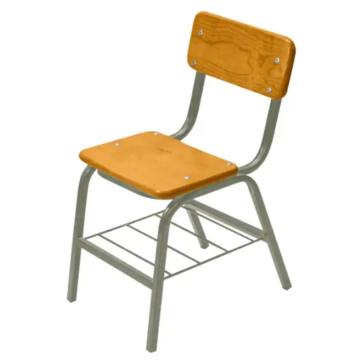 OSS-33 - SILLA BINARIA PRIM. BAJA ASIENTO Y RESPALDO DE PINO 