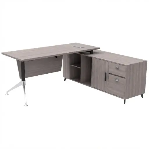 GER - AKT180 - ESCRITORIO LERIDA CON LATERAL 180X180X75