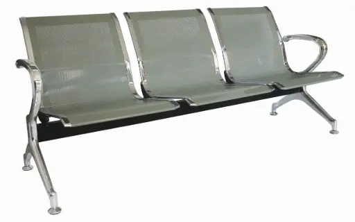 [OHR-2800-3Prc] OHR-2800-3Pcr - BANCA VISITA IVY 3 PLAZAS CROMADA TIPO AEROPUERTO 