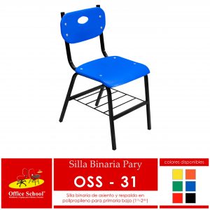 SILLA BINARIA POLIPROPILENO BAJA CON PARRILLA
